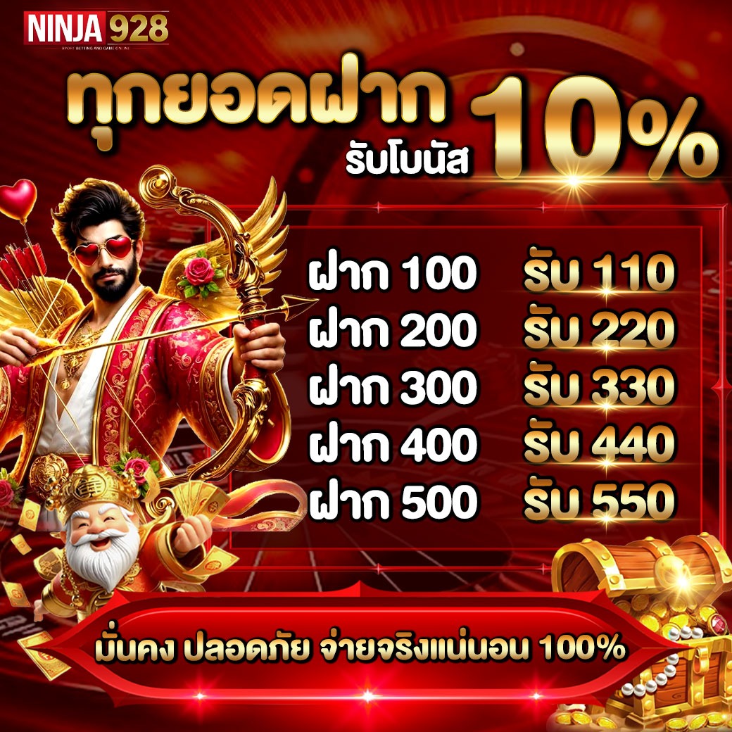 โบนัส 10% ทุกยอดฝาก